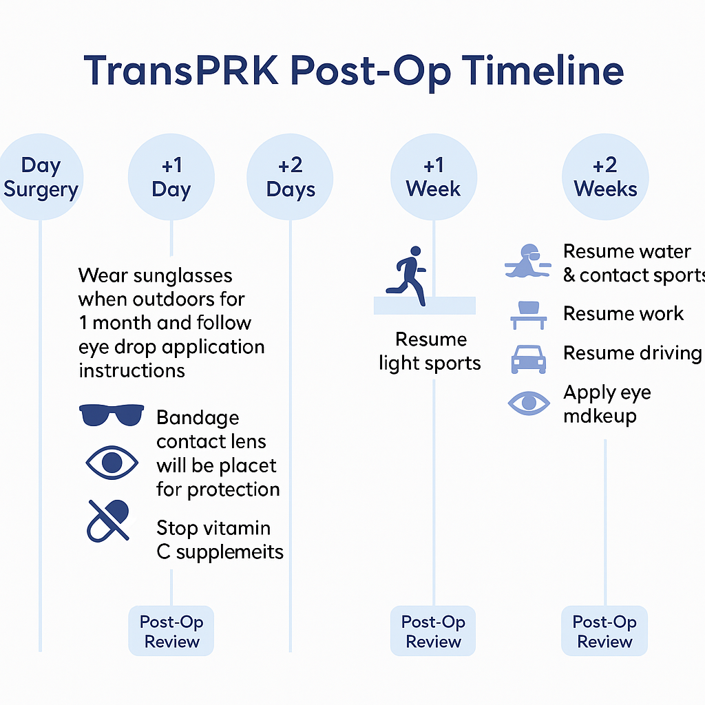 Trans-PRK Recovery Timeline and Aftercare