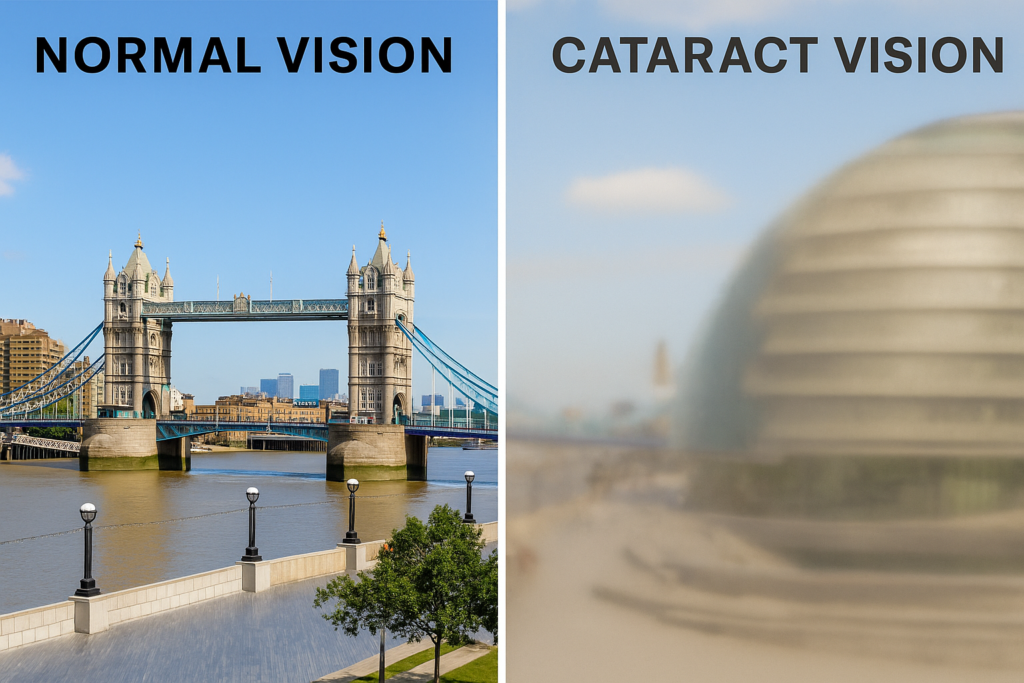 normal vs cataract vision