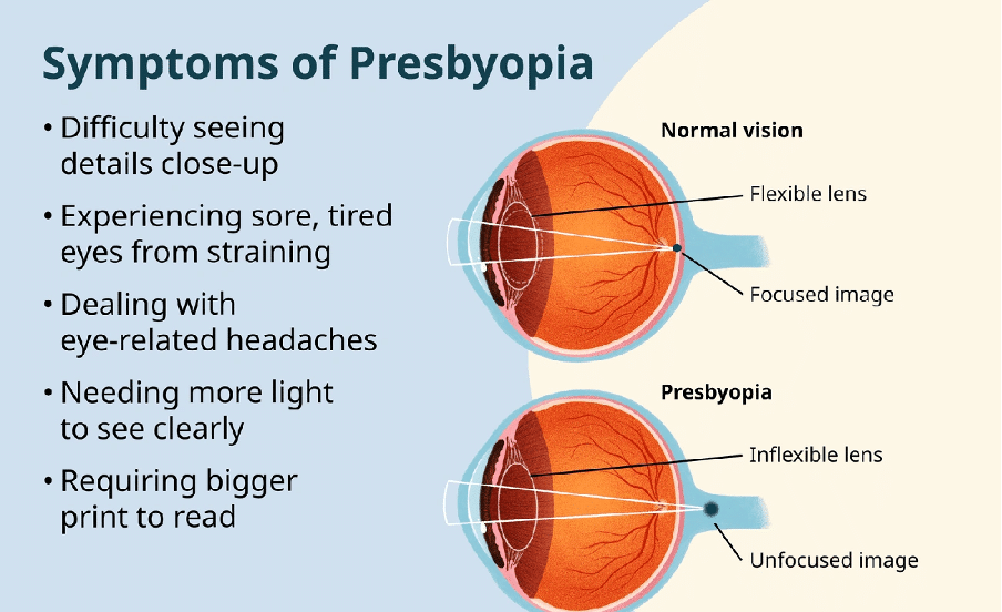 symptoms of Presbyopia
