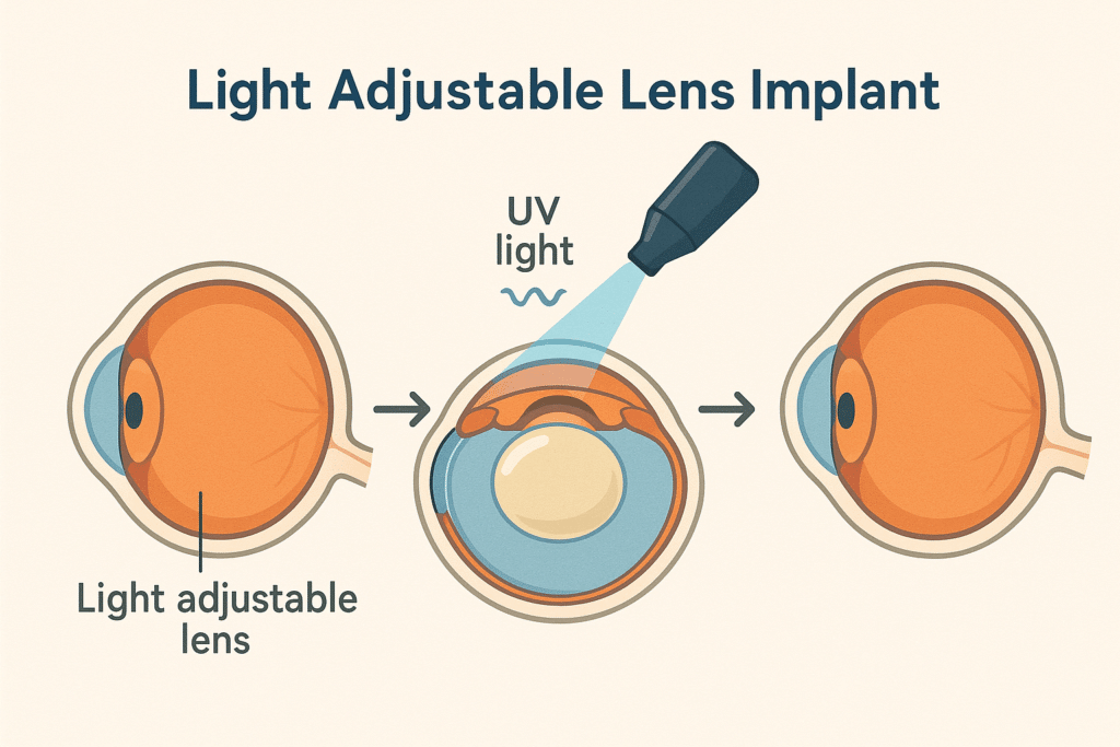 Light adjustable lens implant
